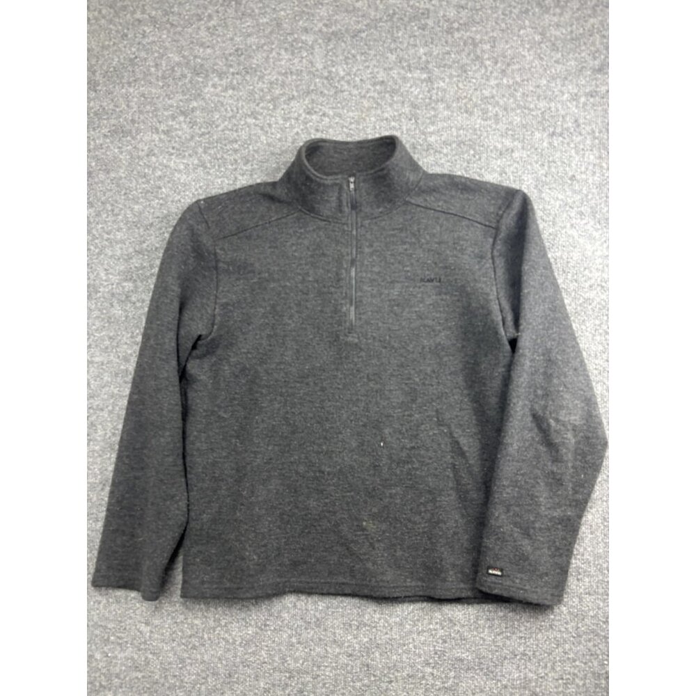 KAVU Sweater Mens Large Gray Half Zip Pullover‎ Wool Blend Outdoor Casual